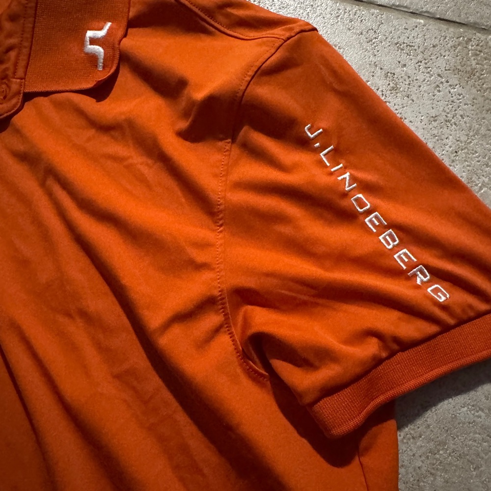 J. Lindeberg Men's Orange Polo Shirt